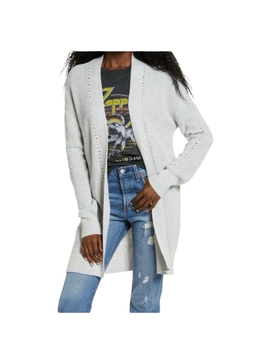 Nordstrom BP chunky knit gray cardigan sweater - 1X